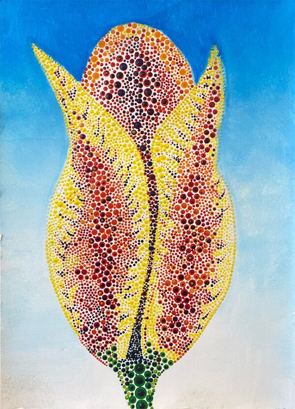 Tulp, acrylverf op papier, 35x50cm, Elize Jorritsma